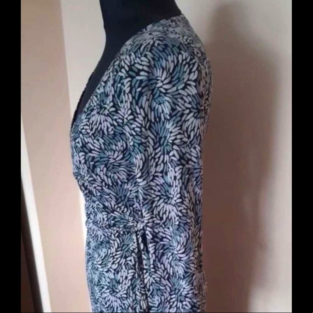 Bcbg Maxazria Blue Gray Patterned Wrap Dress,Size… - image 4